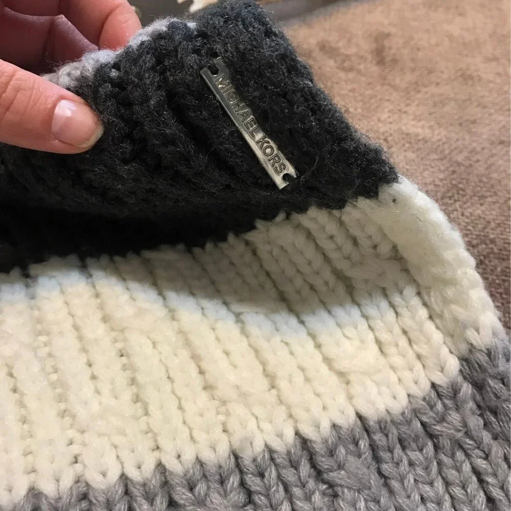 MICHAEL by Michael Kors Infinity Scarf - gray, charcoal, cream